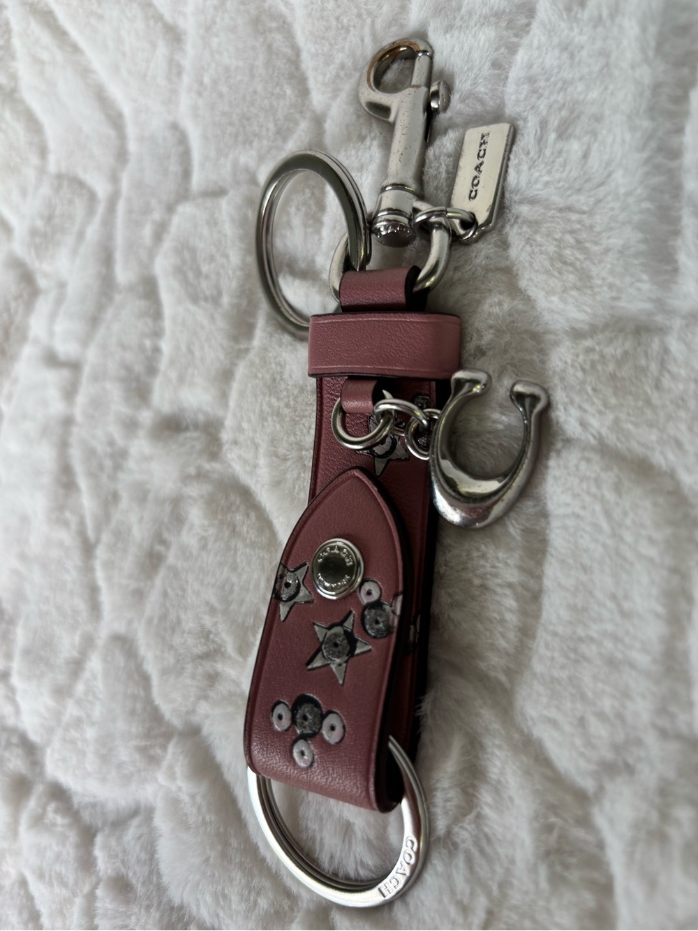 Coach Trigger Snap Bag Charm With Star Print - Picture 6 of 9